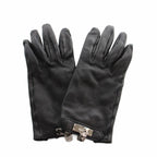 Hermes Soya Kelly Leather Gloves 6.5 Black