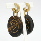 Hermes Earrings Fete Vojeux Heart Spade Buffalo Horn Gold — view 4