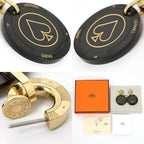 Hermes Earrings Fete Vojeux Heart Spade Buffalo Horn Gold — view 8