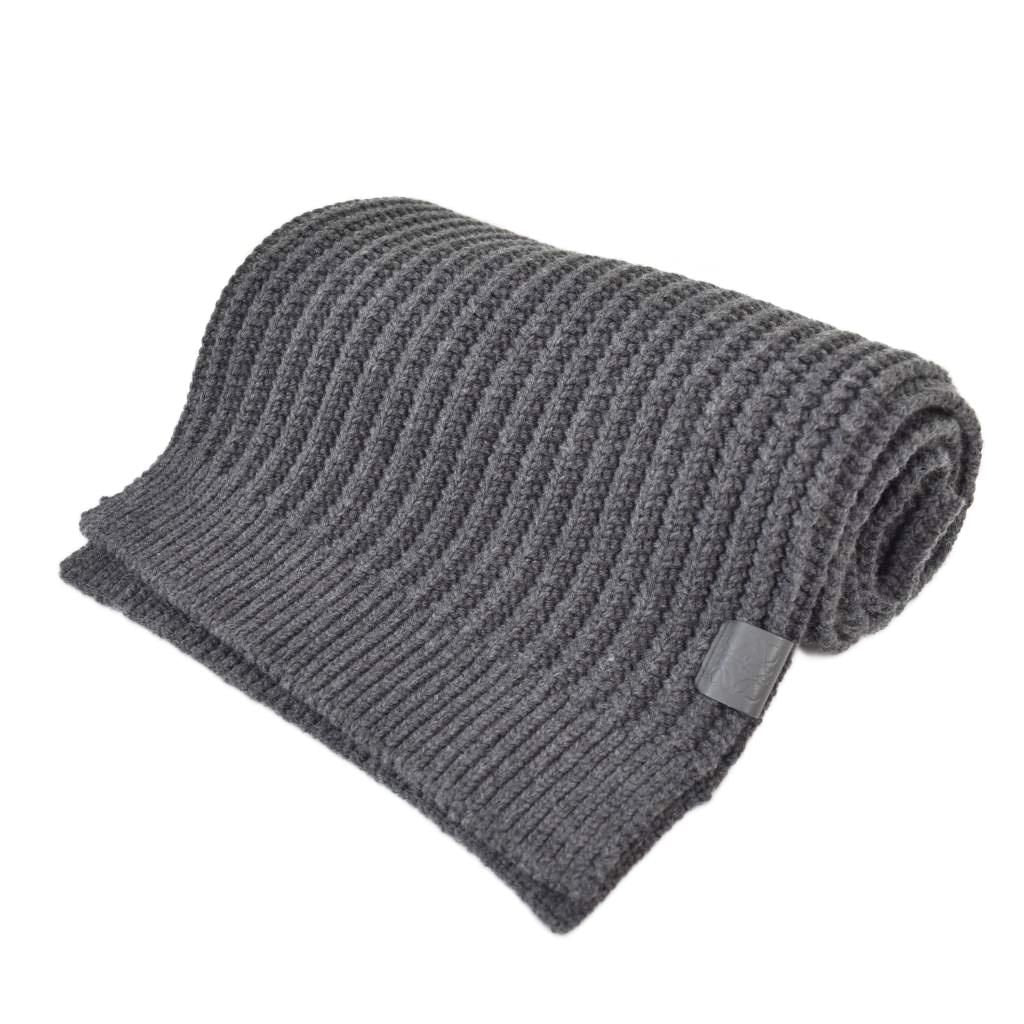 Loewe Scarf Anagram Logo Patch Wool Gray