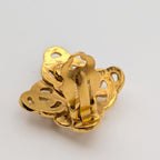 Chanel Single Earrings CC Logo Sheer Braided Pattern Gold Vintage 97P — view 4