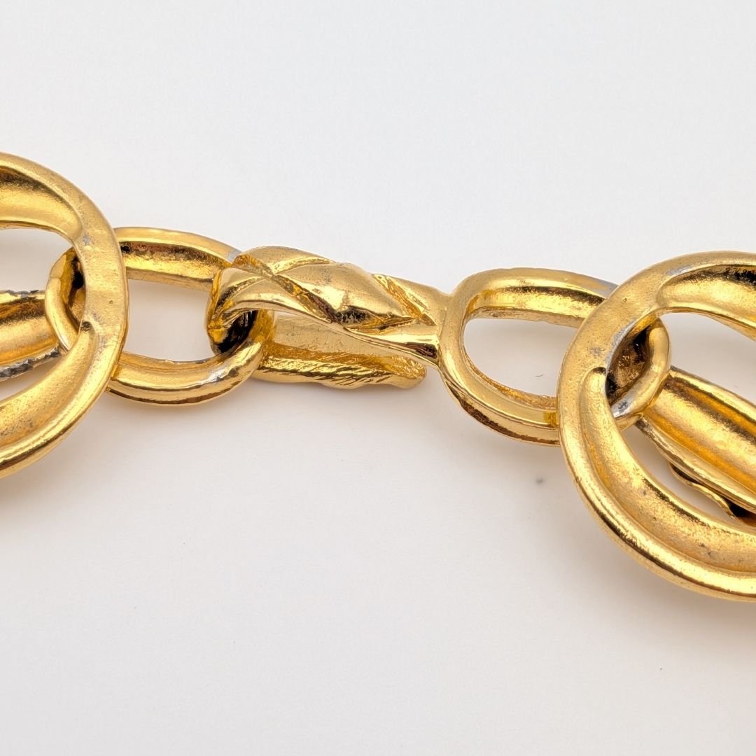 Chanel Quilted Gold Chain Long Necklace Choker First Era Vintage — view 8