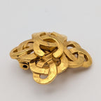 Chanel Single Earrings CC Logo Sheer Braided Pattern Gold Vintage 97P — view 3