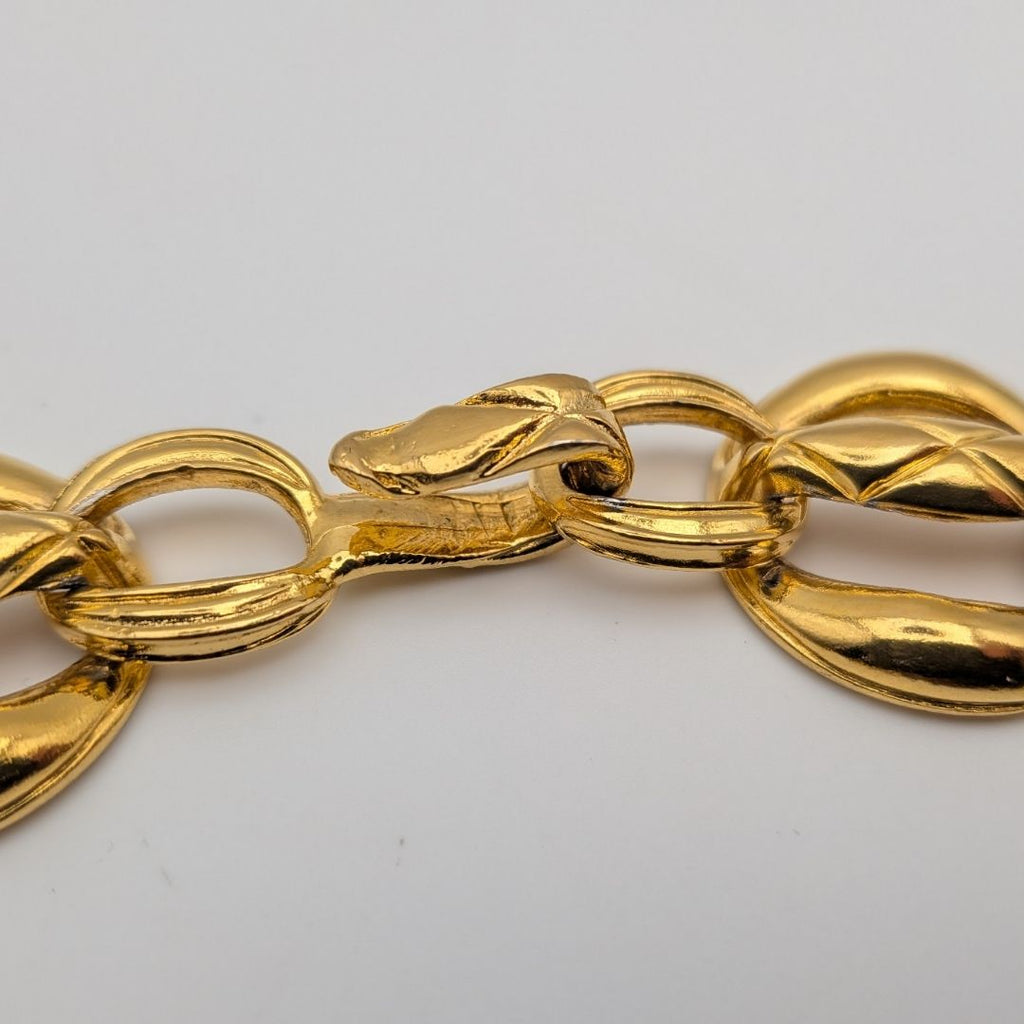 Chanel Quilted Gold Chain Long Necklace Choker First Era Vintage — view 4