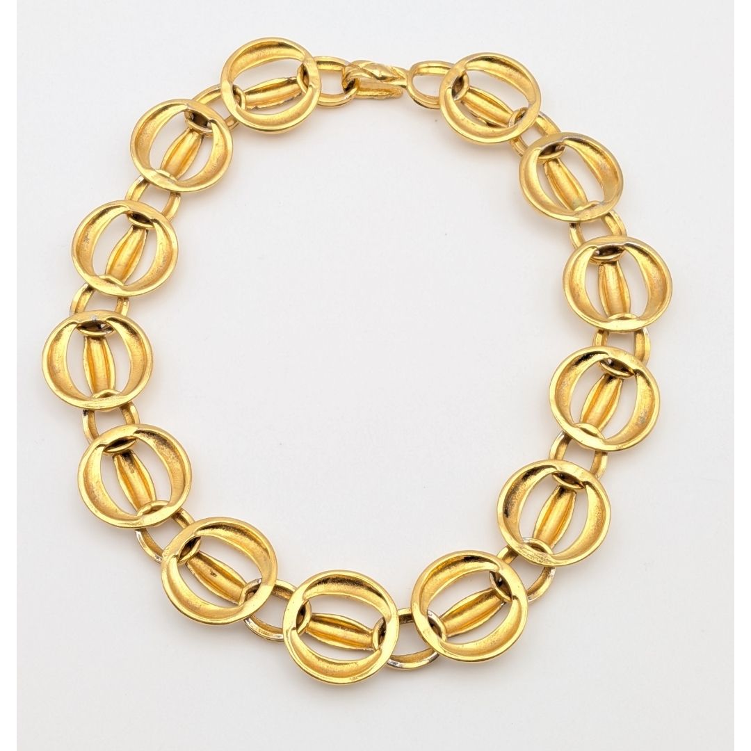 Chanel Quilted Gold Chain Long Necklace Choker First Era Vintage — view 6
