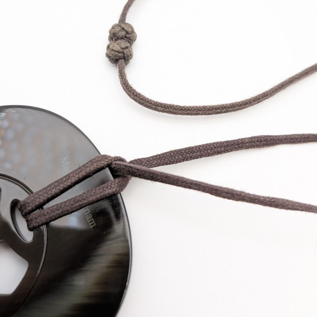Hermes Rift GM Buffalo Horn Necklace Black Pendant — view 7