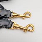 Celine Shoulder Strap Jacquard Logo Leather Canvas Black Gold Not Adjustable — view 2