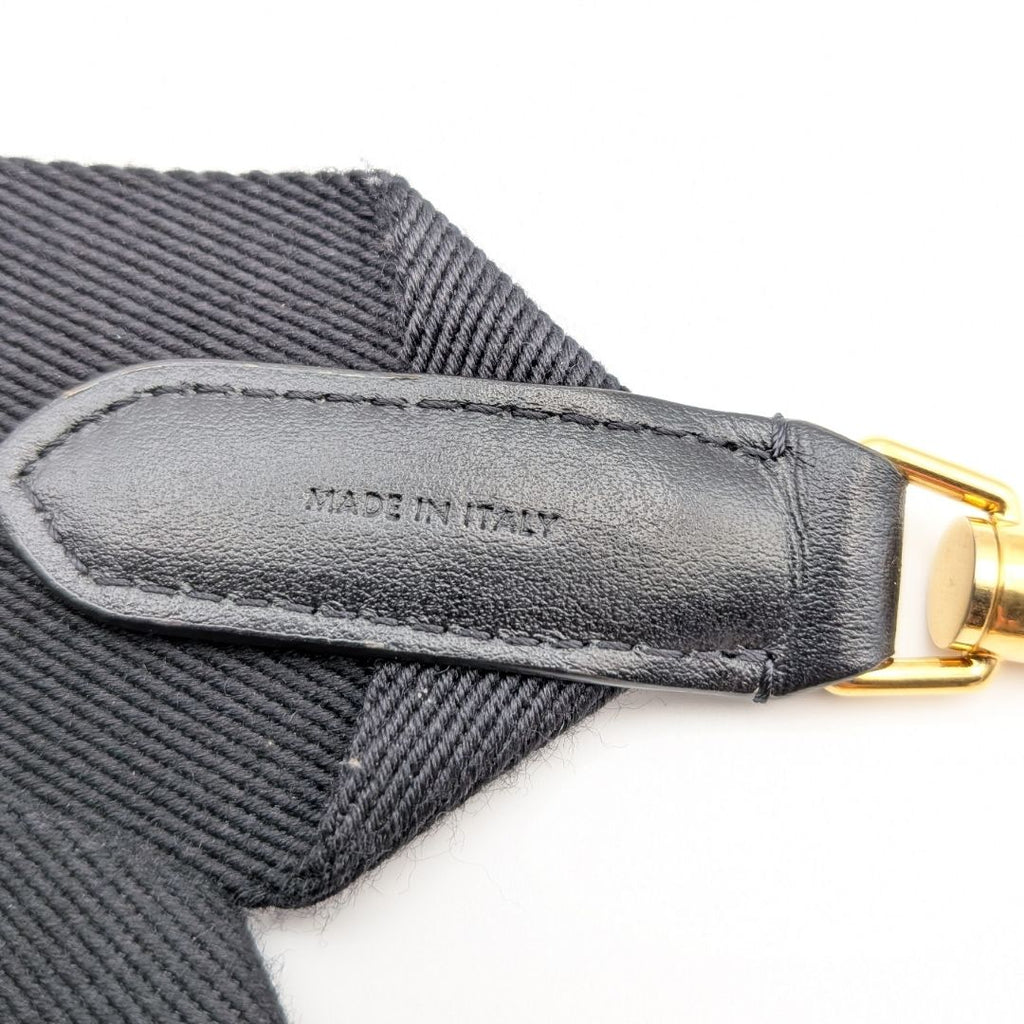 Celine Shoulder Strap Jacquard Logo Leather Canvas Black Gold Not Adjustable — view 6