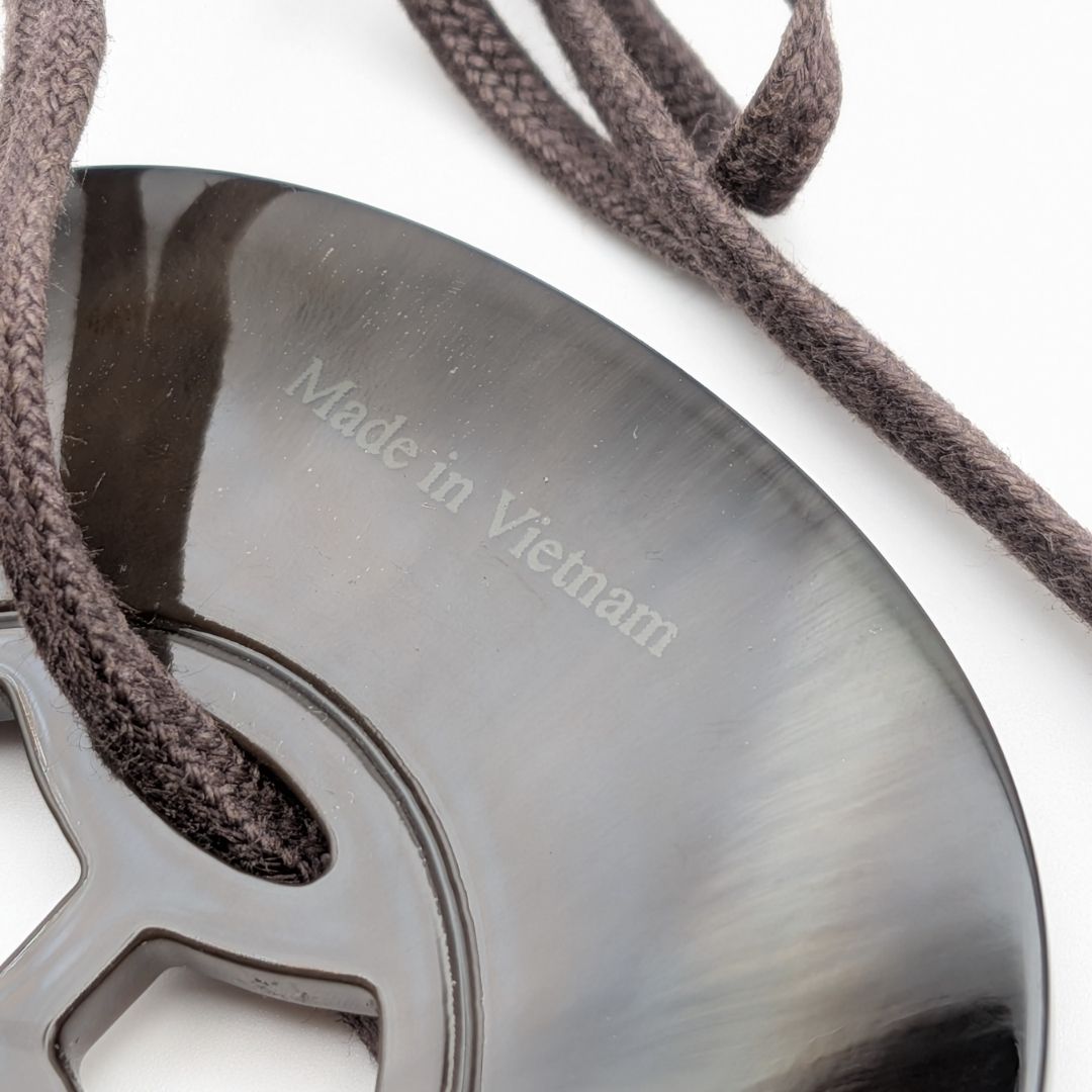 Hermes Rift GM Buffalo Horn Necklace Black Pendant — view 4