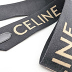 Celine Shoulder Strap Jacquard Logo Leather Canvas Black Gold Not Adjustable — view 4