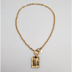 Chanel Gold Cambon Plate Logo Chain Necklace First Era Vintage — view 2