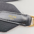 Celine Shoulder Strap Jacquard Logo Leather Canvas Black Gold Not Adjustable — view 7