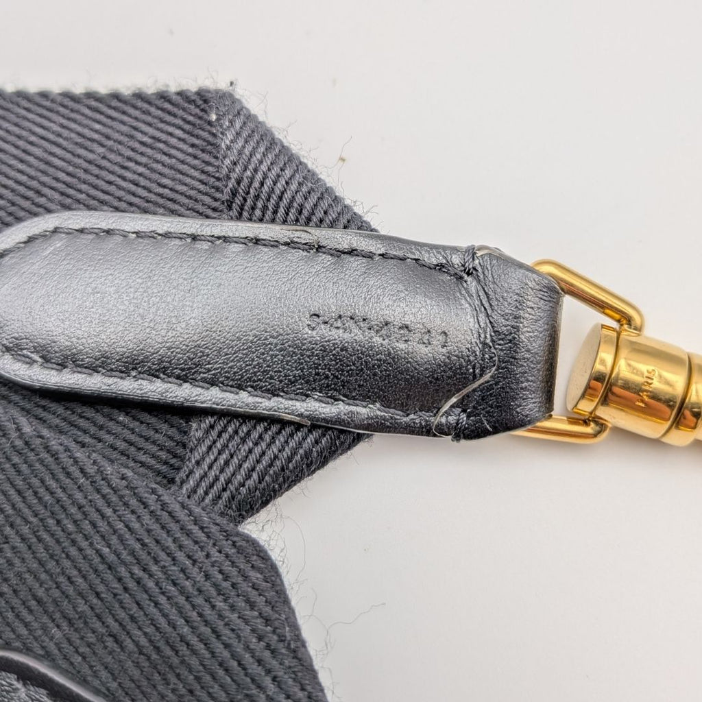 Celine Shoulder Strap Jacquard Logo Leather Canvas Black Gold Not Adjustable — view 8