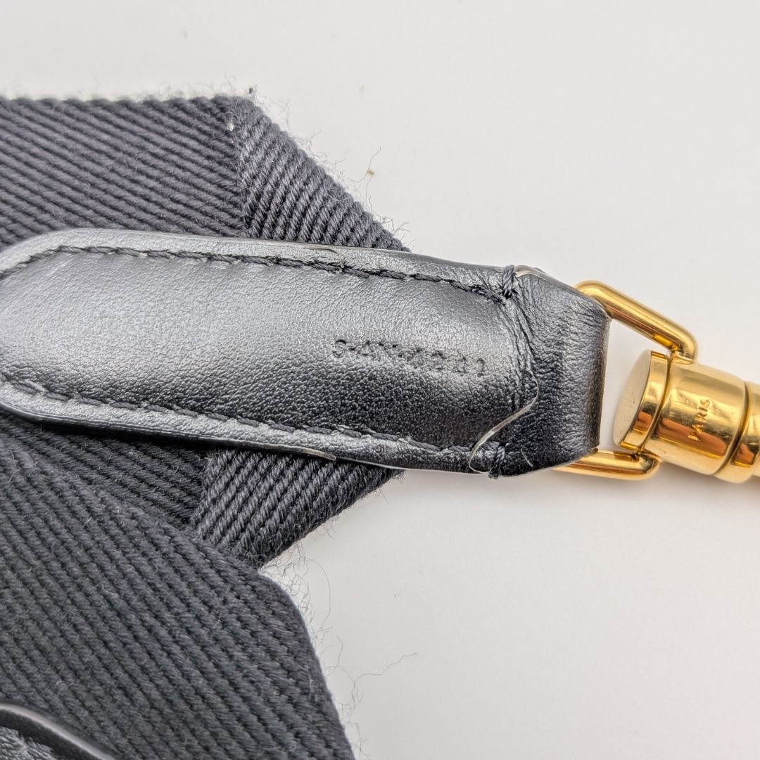 Celine Shoulder Strap Jacquard Logo Leather Canvas Black Gold Not Adjustable — view 8