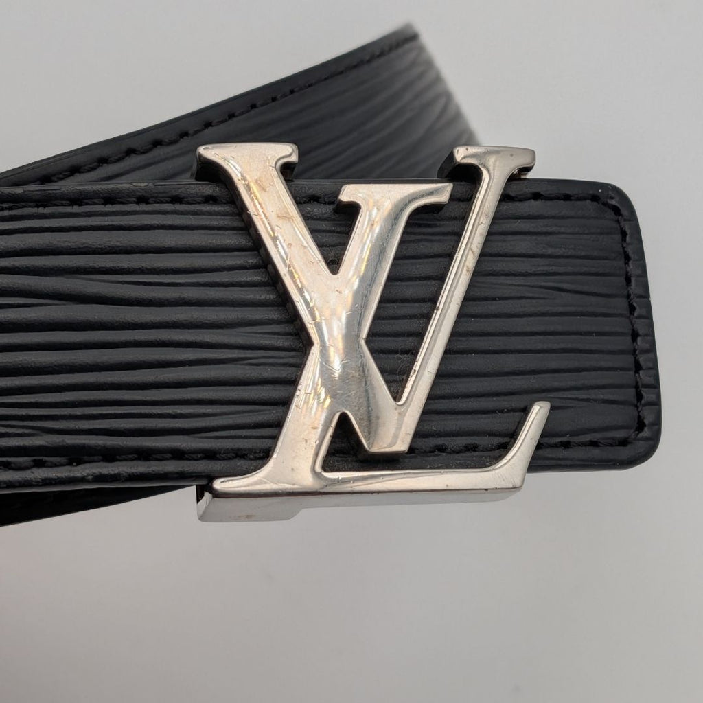 Louis Vuitton Ceinture Initial Epi Noir Belt Logo Black Silver — view 2