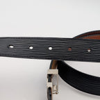 Louis Vuitton Ceinture Initial Epi Noir Belt Logo Black Silver — view 6
