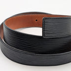 Louis Vuitton Ceinture Initial Epi Noir Belt Logo Black Silver — view 5