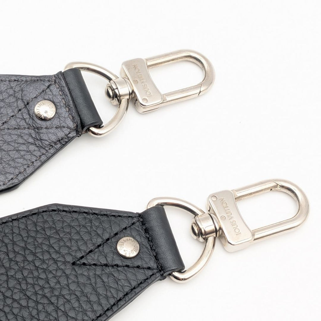 Louis Vuitton Taurillon Clemence Leather Black Gray Shoulder Strap Silver — view 3