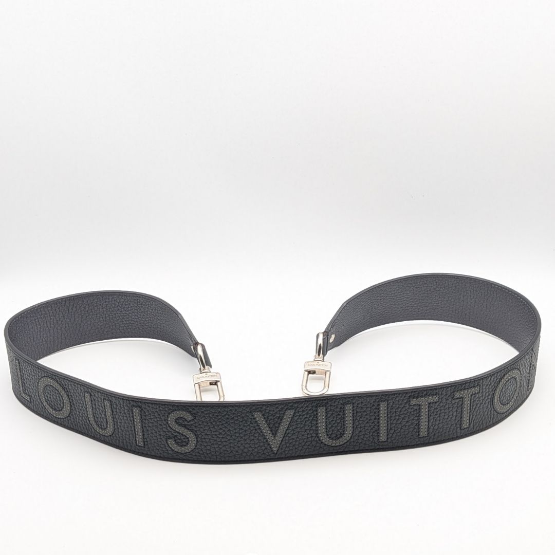 Louis Vuitton Taurillon Clemence Leather Black Gray Shoulder Strap Silver — view 6