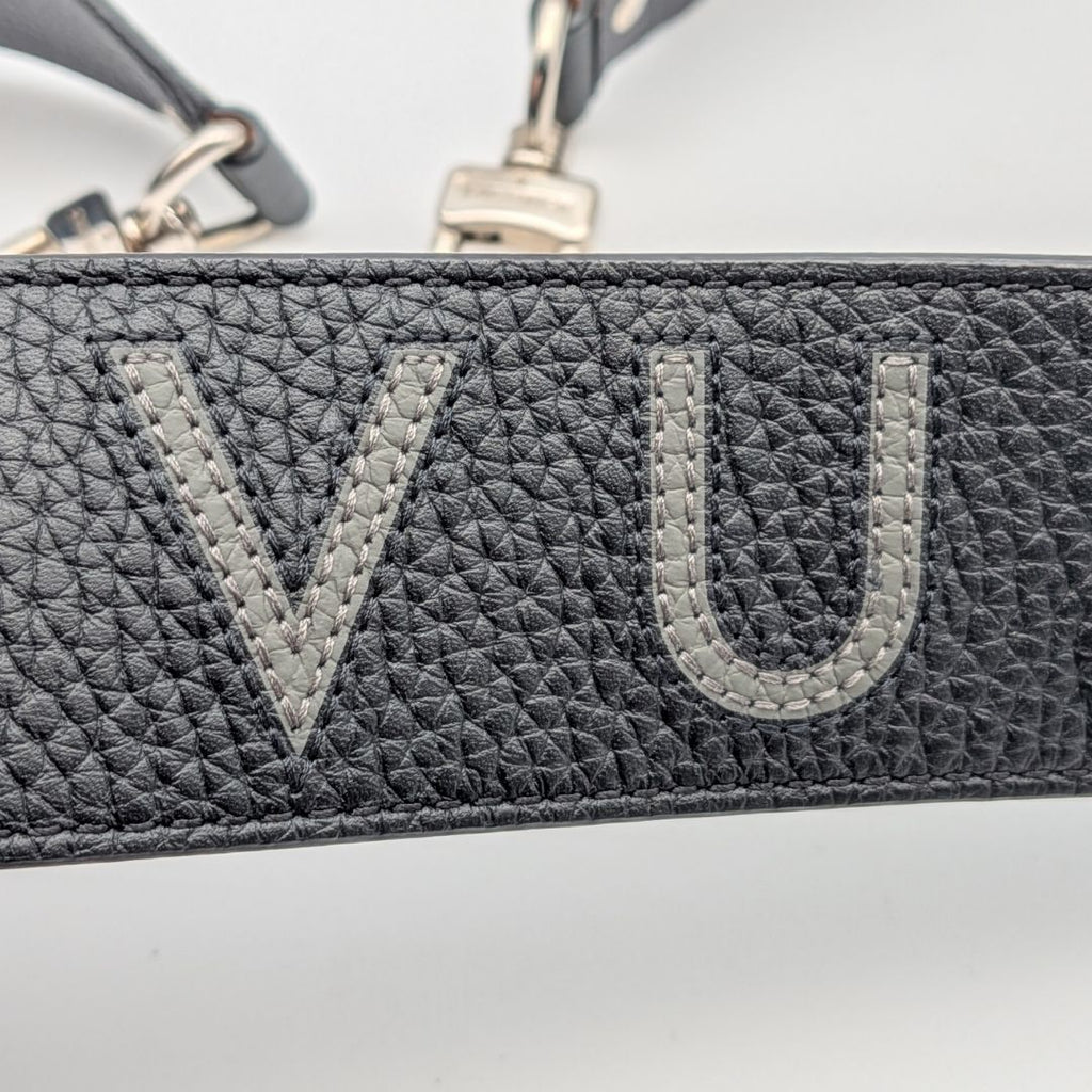 Louis Vuitton Taurillon Clemence Leather Black Gray Shoulder Strap Silver — view 7