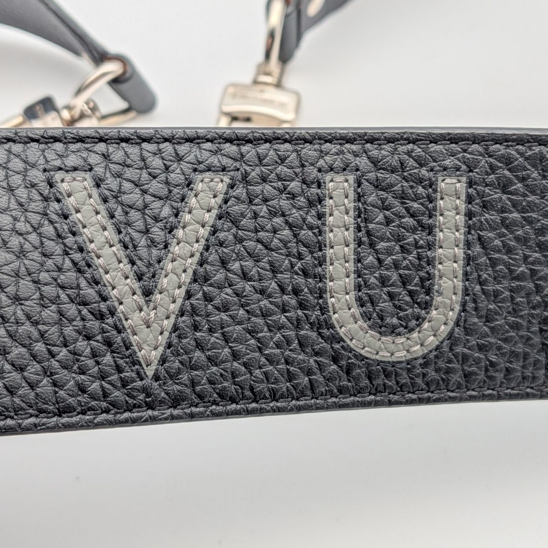 Louis Vuitton Taurillon Clemence Leather Black Gray Shoulder Strap Silver — view 7