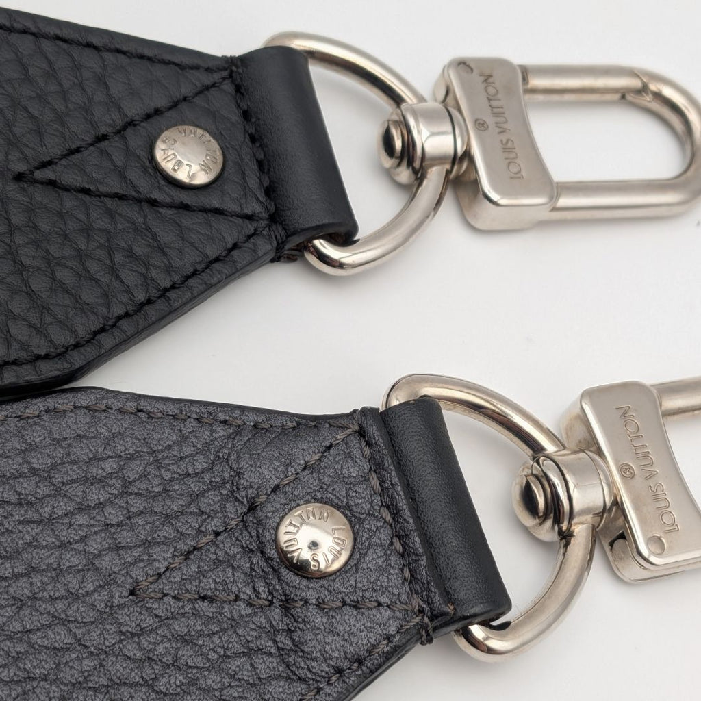 Louis Vuitton Taurillon Clemence Leather Black Gray Shoulder Strap Silver — view 4