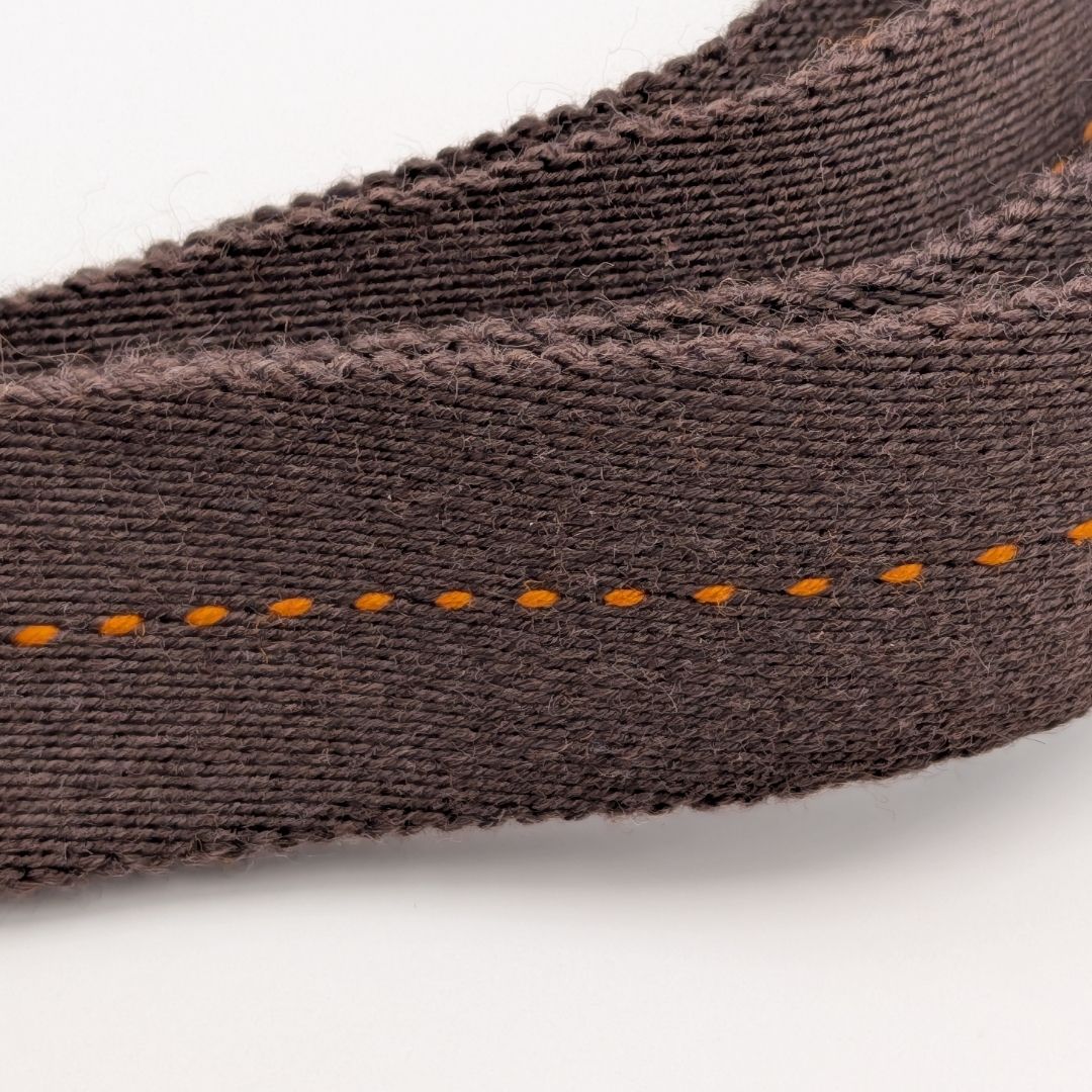 Hermes Shoulder Strap Canvas Caravan Horizontal Dark Brown Silver Adjustable — view 5