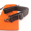 Hermes Shoulder Strap Canvas Caravan Horizontal Dark Brown Silver Adjustable
