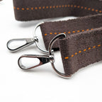Hermes Shoulder Strap Canvas Caravan Horizontal Dark Brown Silver Adjustable — view 2