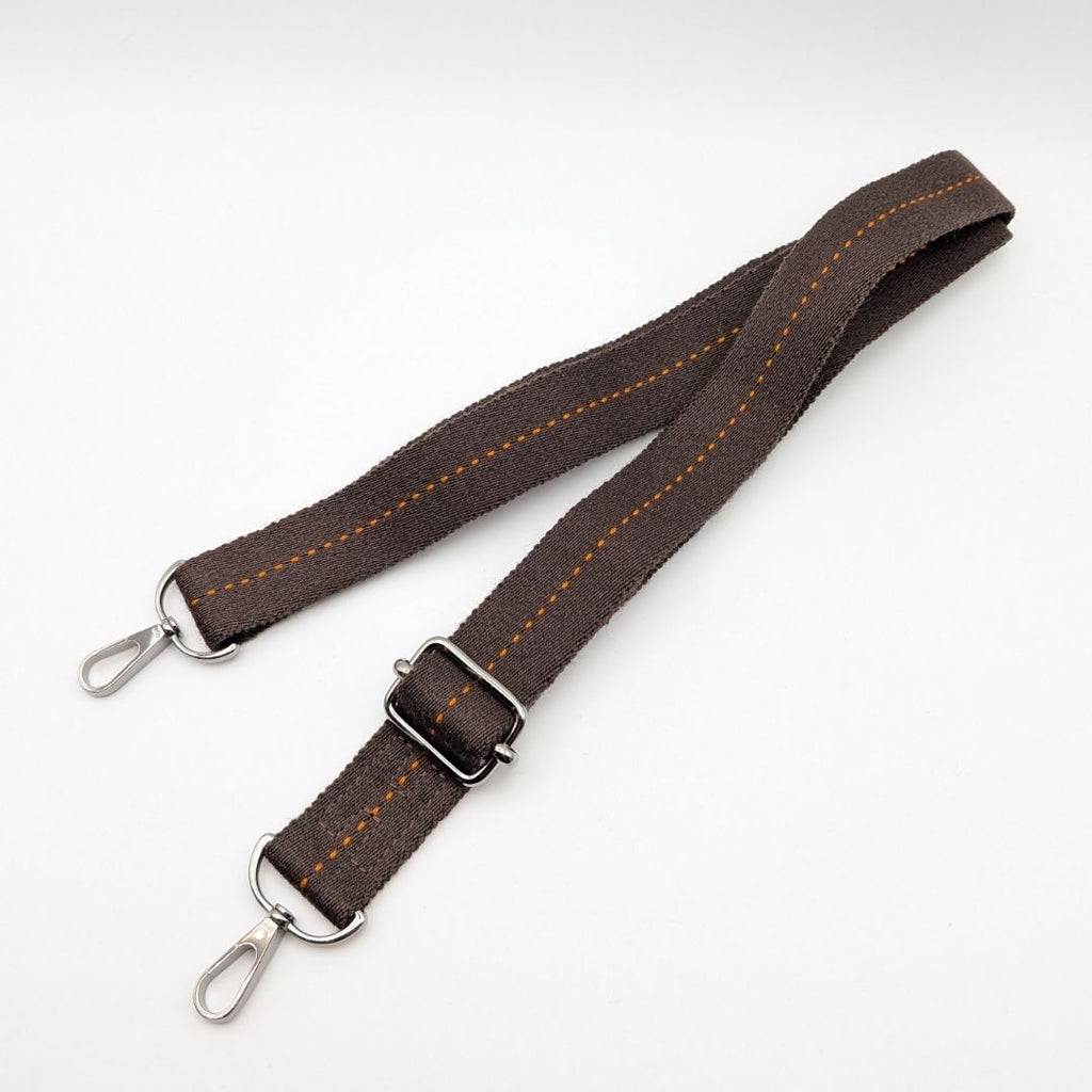 Hermes Shoulder Strap Canvas Caravan Horizontal Dark Brown Silver Adjustable — view 6