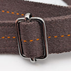 Hermes Shoulder Strap Canvas Caravan Horizontal Dark Brown Silver Adjustable — view 4