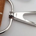 Hermes Shoulder Strap Canvas Caravan Horizontal Brown Camel Silver Adjustable — view 5