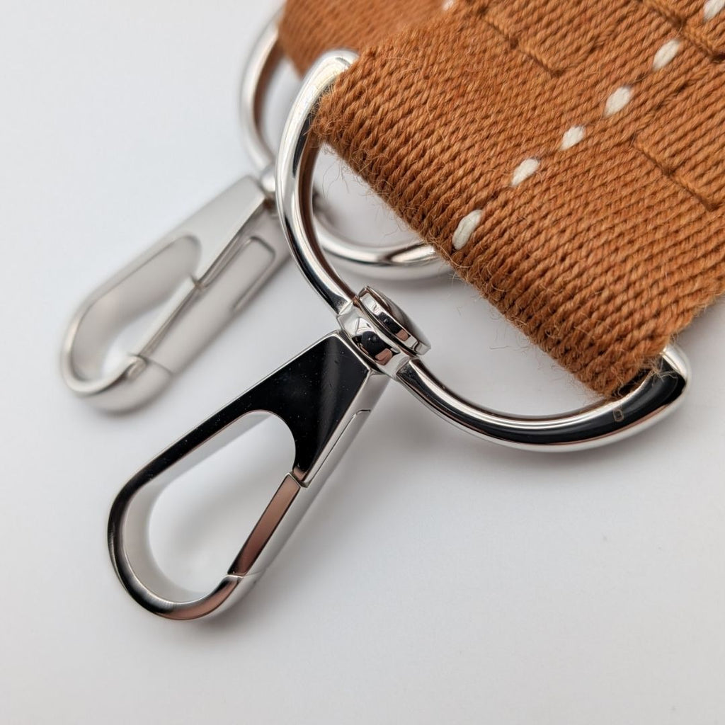 Hermes Shoulder Strap Canvas Caravan Horizontal Brown Camel Silver Adjustable — view 2