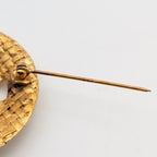 Chanel Brooch CC Logo Mesh Braided Pattern Sheer Gold 29 Vintage — view 5