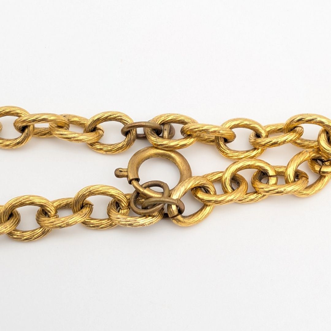 Chanel CC Logo Pagoda Temple Gold Rhinestone Double Chain Necklace First — view 6