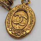 Chanel CC Logo Pagoda Temple Gold Rhinestone Double Chain Necklace First — view 3