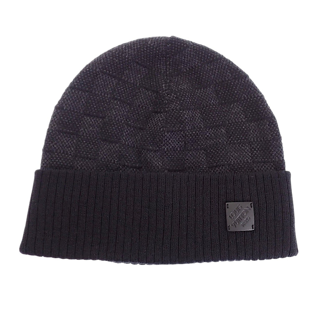 Louis Vuitton Beanie Neopte Damier Knit Cap Wool Black Hat — view 5