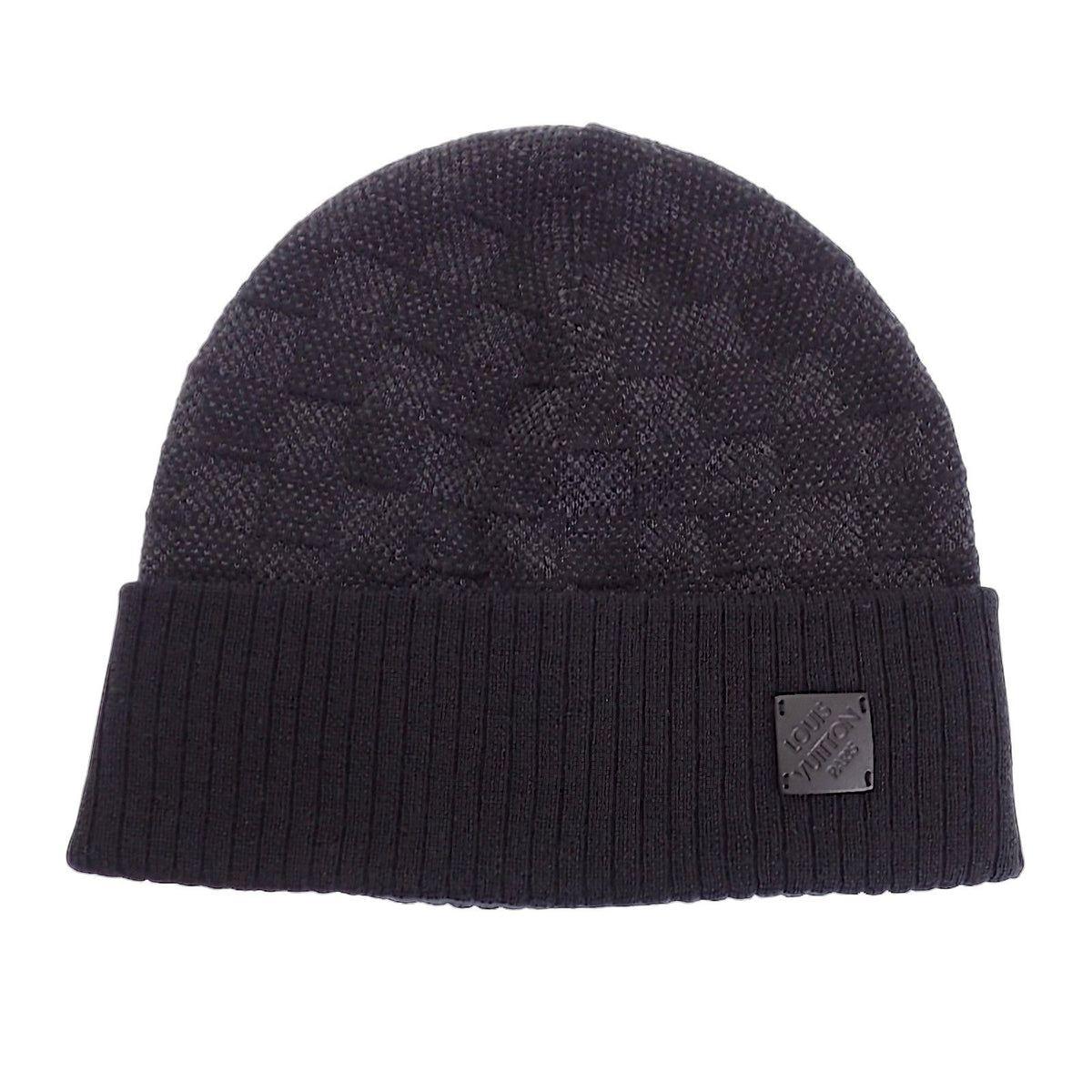 Louis Vuitton Beanie Neopte Damier Knit Cap Wool Black Hat — view 5