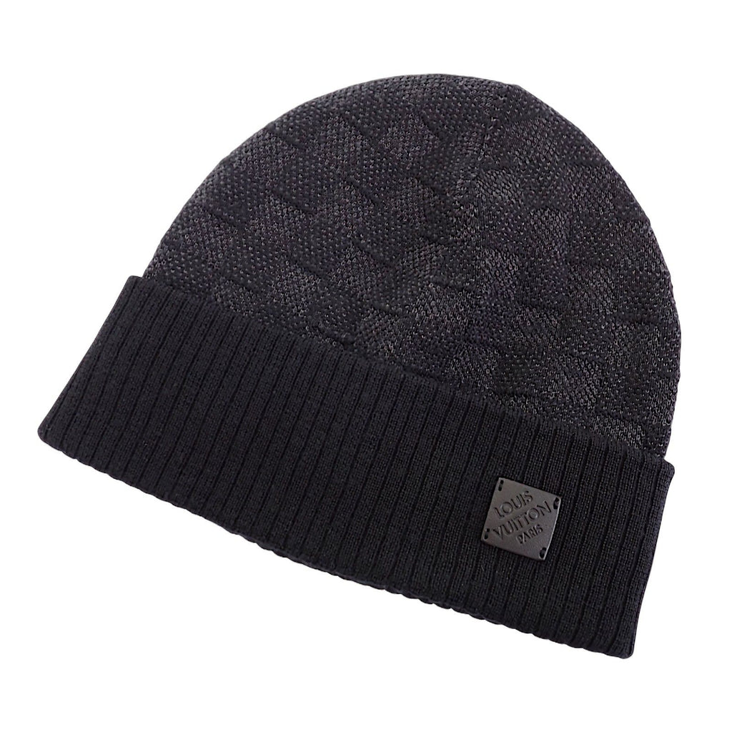 Louis Vuitton Beanie Neopte Damier Knit Cap Wool Black Hat — view 4