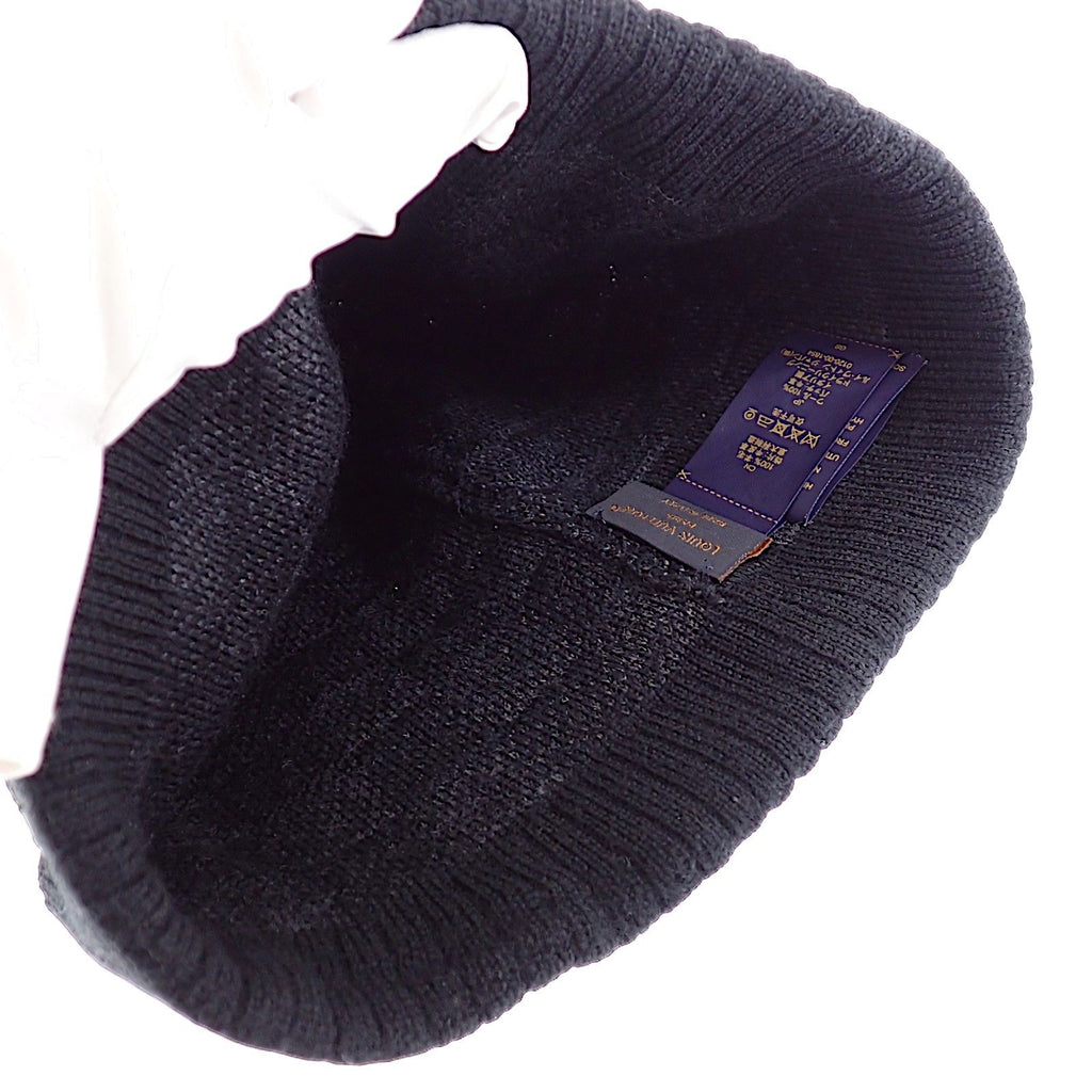 Louis Vuitton Beanie Neopte Damier Knit Cap Wool Black Hat — view 7