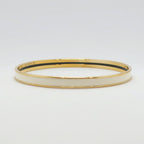 Hermes Enamel Bracelet Extra Fan Uni Cream Yellow Gold Bangle — view 2