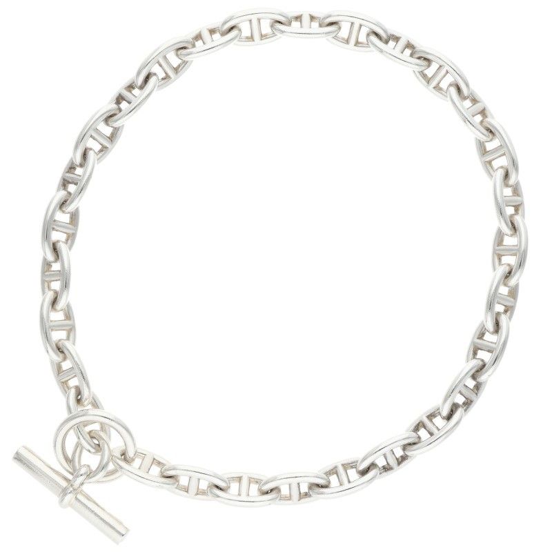 Hermes Chaine D'ancre Silver Choker Necklace GM — view 2