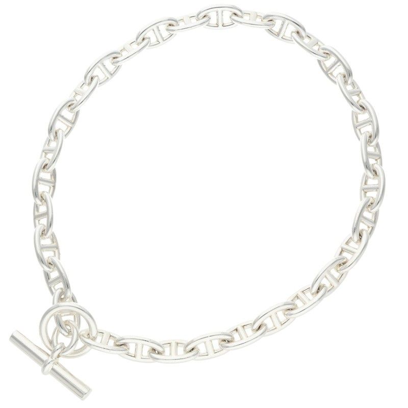 Hermes Chaine D'ancre Silver Choker Necklace GM — view 2