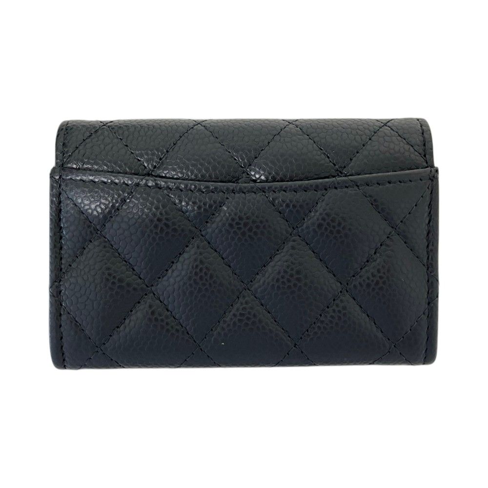 Chanel Timeless Classic Line Quilted Caviar Leather Flap Card Case Black — view 2