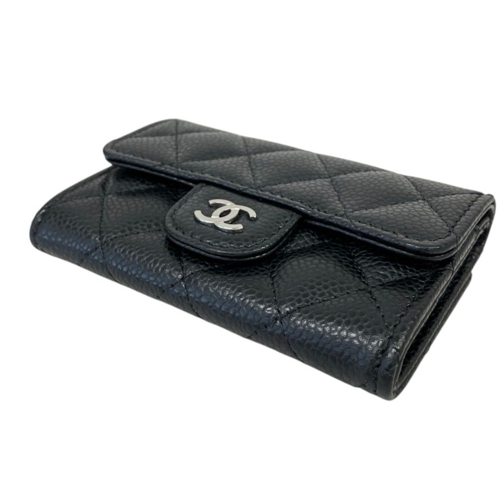Chanel Timeless Classic Line Quilted Caviar Leather Flap Card Case Black — view 4