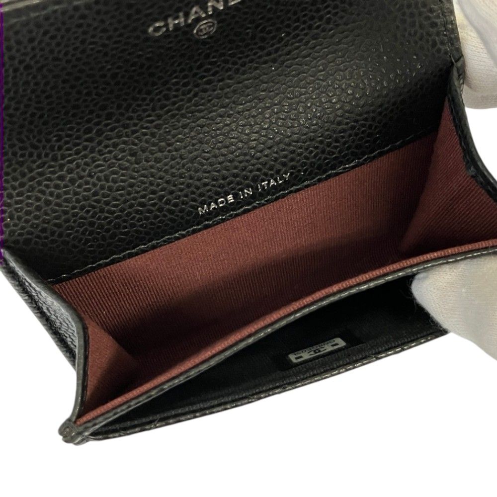 Chanel Timeless Classic Line Quilted Caviar Leather Flap Card Case Black — view 6