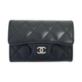 Chanel Timeless Classic Line Quilted Caviar Leather Flap Card Case Black