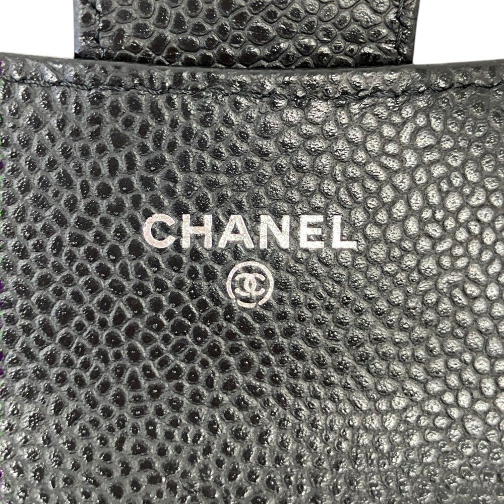 Chanel Timeless Classic Line Quilted Caviar Leather Flap Card Case Black — view 7