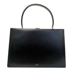 Celine Phoebe Philo Era Clasp Medium Leather Handbag Black