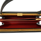 Celine Phoebe Philo Era Clasp Medium Leather Handbag Black — view 7
